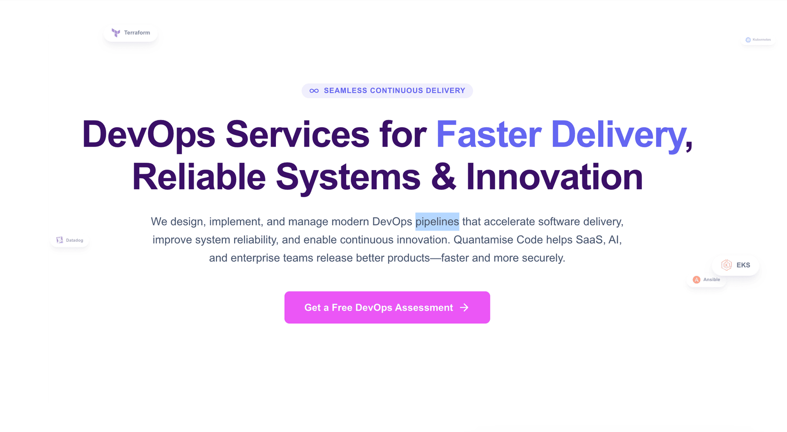 DevOps Services & CI/CD Automation Experts | Quantamise Code