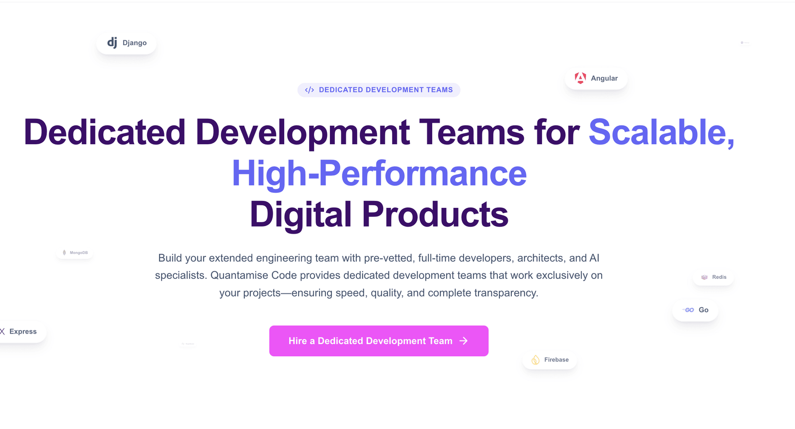 Hire Dedicated Development Team | Quantamise Code